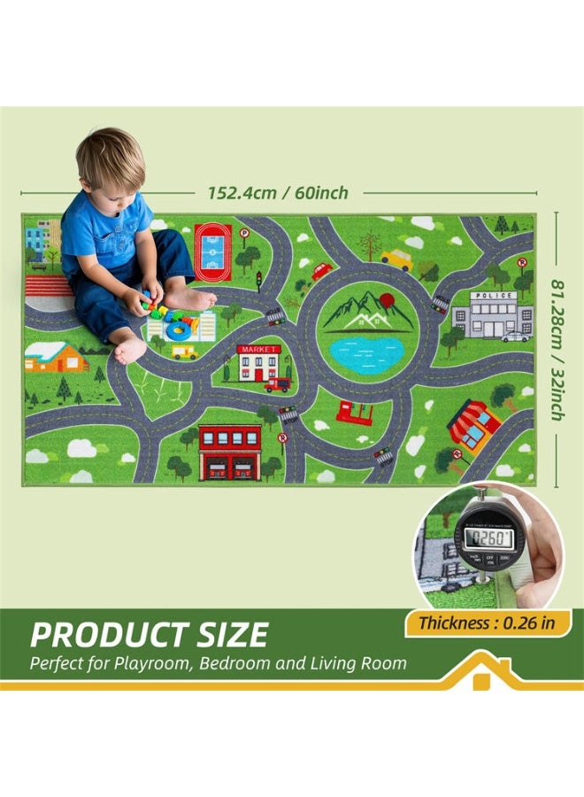 EBREEZZ Kids' City Road & Traffic Play Carpet – Educational Interactive Town Map Rug - Image 5